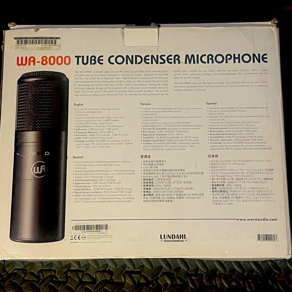 WARM AUDIO wa-8000 microphone.